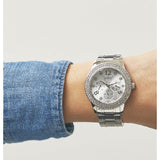 Guess Bedazzle Diamonds Silver Dial Silver Steel Strap Watch For Women - W1097L1 Buy Now By Guess
