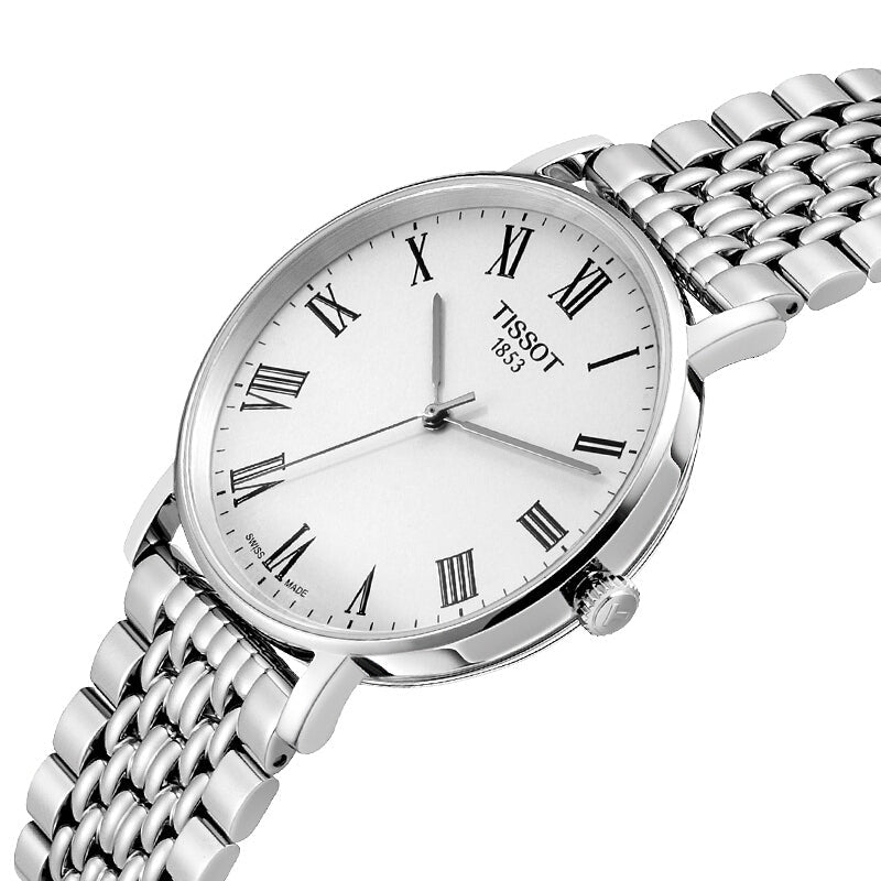 Tissot T Classic Everytime White Dial Silver Mesh Bracelet Watch For Men - T109.410.11.033.00 Buy Now By Tissot