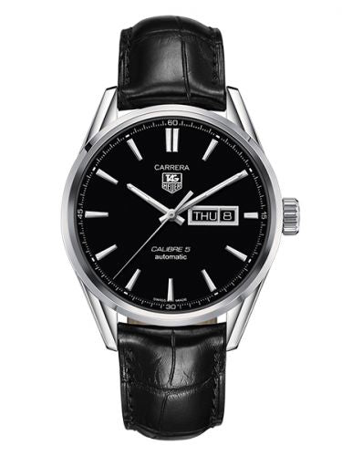 Tag Heuer Carrera Automatic 41mm Black Dial Black Leather Strap Watch for Men - WAR201A.FC6266 Buy Now By Tag Heuer