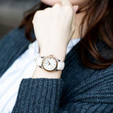 Tissot T-Classic Powermatic 80 Mother of Pearl Silver Dial White Leather Strap Watch For Women - T108.208.26.117.00 Buy Now By Tissot