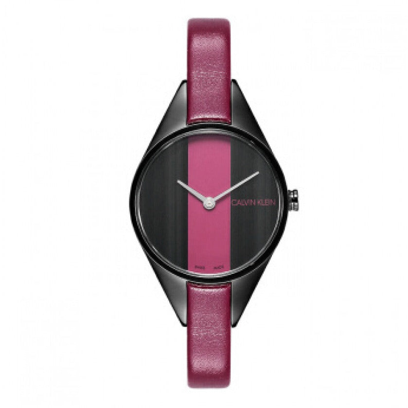 Calvin Klein Rebel Red Black Dial Red Leather Strap Watch for Women - K8P237U1 Buy Now By Calvin Klein