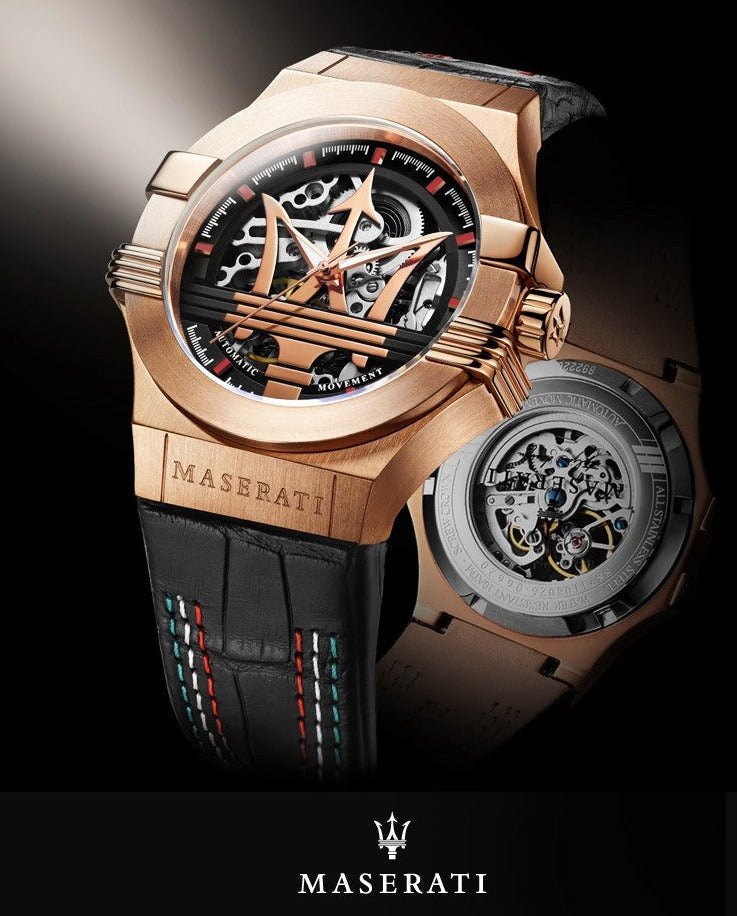 Maserati Potenza Skeleton Limited Edition Dial Black Strap Watch For Men - R8821108026 Buy Now By Maserati