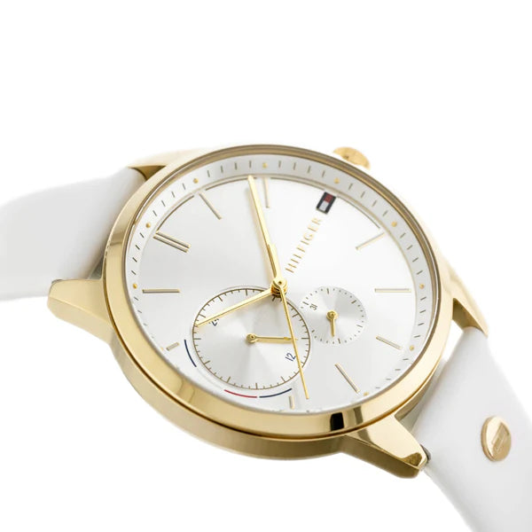 Tommy Hilfiger Brooklyn Quartz White Dial White Leather Strap Watch for Women - 1782018 Buy Now By Tommy Hilfiger