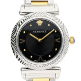 Versace V-Motif Black Dial Two Tone Steel Strap Watch for Women - VERE00518 Buy Now By Versace