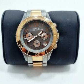 Marc Jacobs Marc Chronograph Grey Dial Two Tone Steel Strap Watch for Men - MBM3157 Buy Now By Marc Jacobs