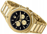 Maserati Stile 45mm Chronograph Black Dial Gold Steel Strap Watch For Men - R8873642001 Buy Now By Maserati