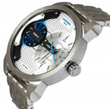 Diesel Mini Daddy Dual Time Silver Dial Stainless Steel Watch For Men - DZ7305 Buy Now By Diesel