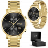 Hugo Boss Integrity Chronograph Grey Dial Gold Steel Strap Watch for Men - 1513781 Buy Now By Hugo Boss