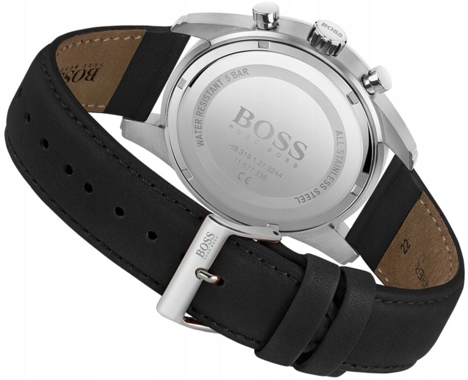 Hugo Boss Skymaster Black Dial Black Leather Strap Watch for Men - 1513782 Buy Now By Hugo Boss
