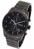 Hugo Boss Skymaster Chronograph Black Dial Black Steel Strap Watch for Men - 1513785 Buy Now By Hugo Boss