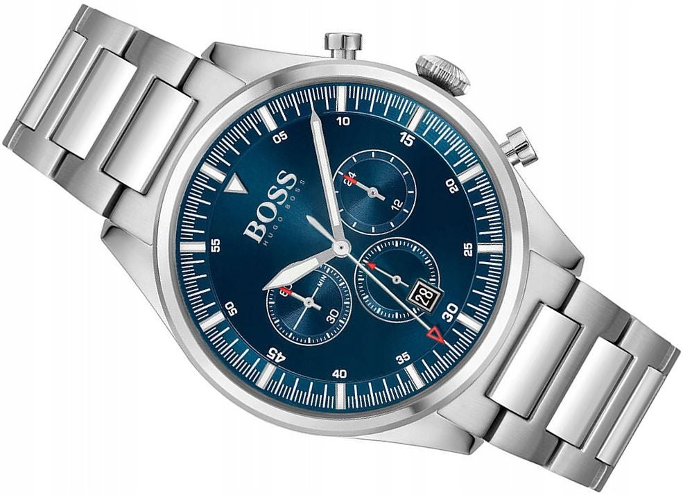 Hugo Boss Pioneer Blue Dial Silver Steel Strap Watch for Men - 1513867 Buy Now By Hugo Boss