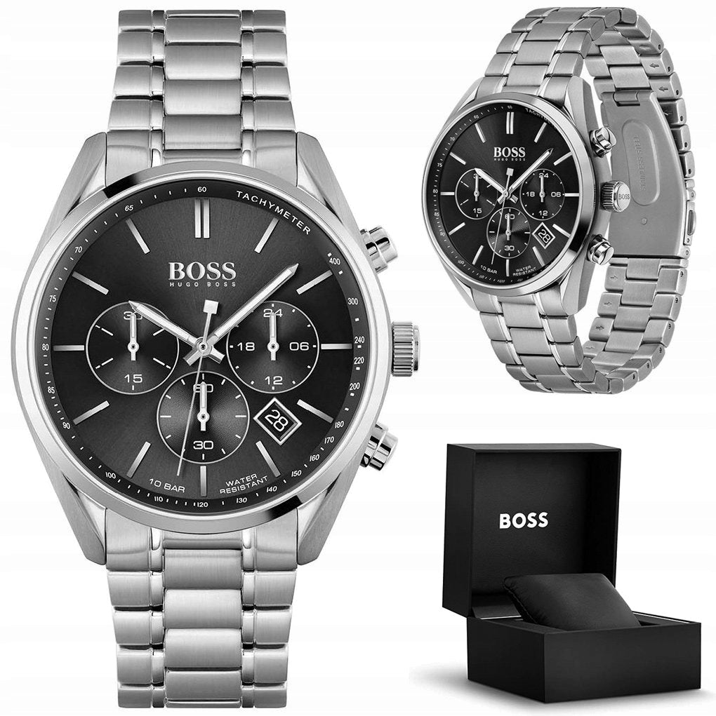 Hugo Boss Champion Black Dial Silver Steel Strap Watch for Men - 1513871 Buy Now By Hugo Boss