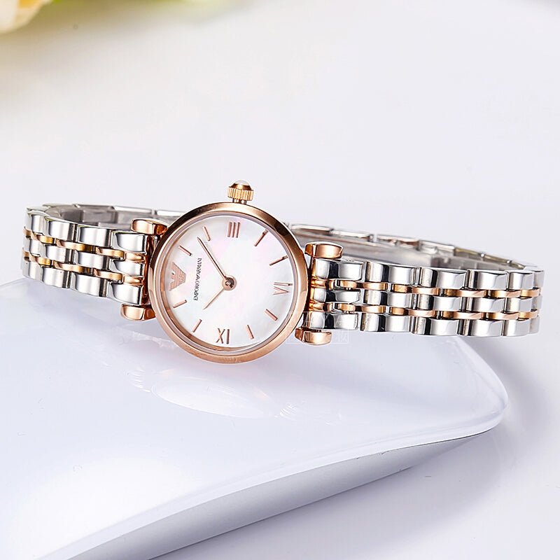 Emporio Armani Mother of Pearl Dial Two Tone Steel Strap Watch For Women - AR1689 Buy Now By Emporio Armani