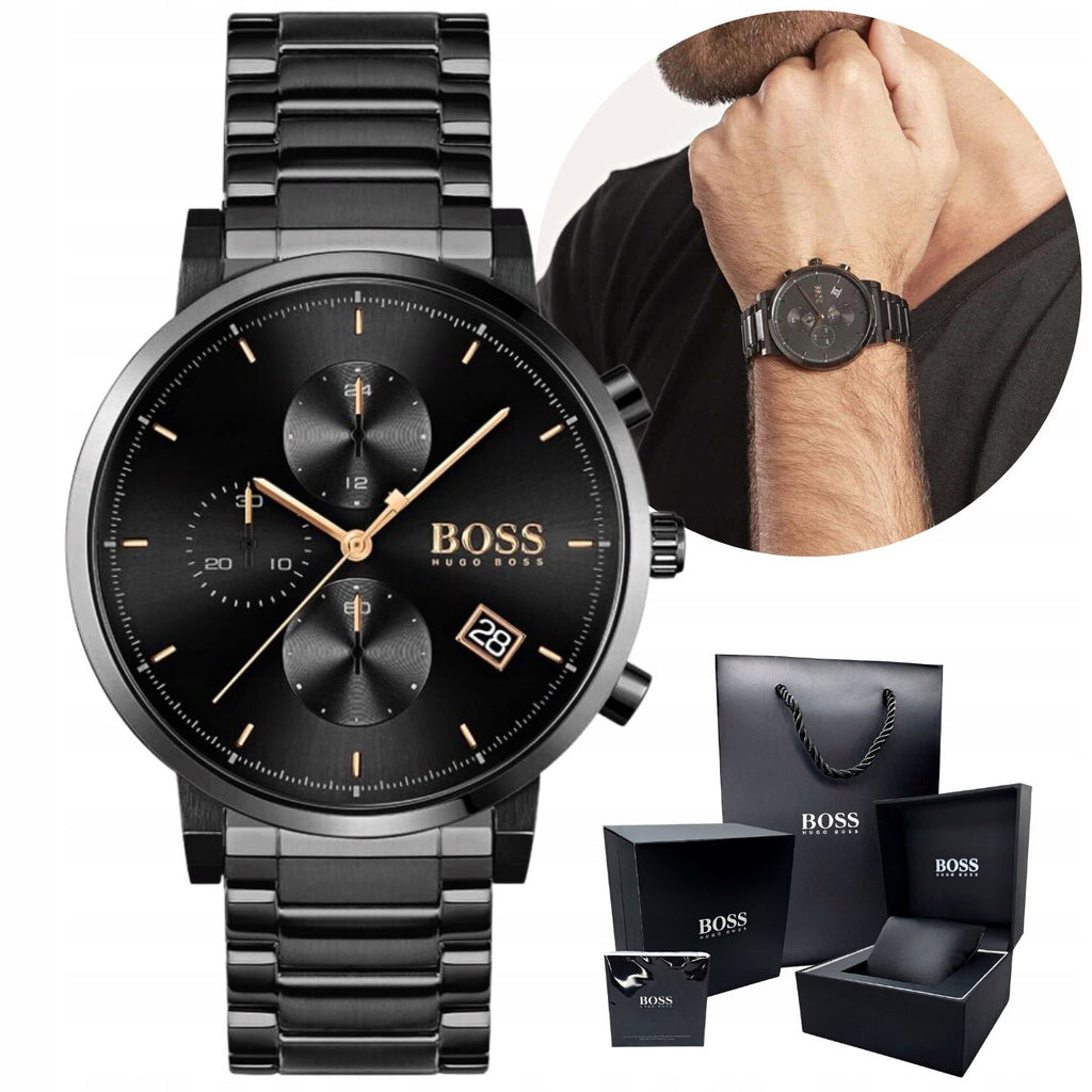 Hugo Boss Integrity Black Dial Black Steel Strap Watch for Men - 1513780 Buy Now By Hugo Boss