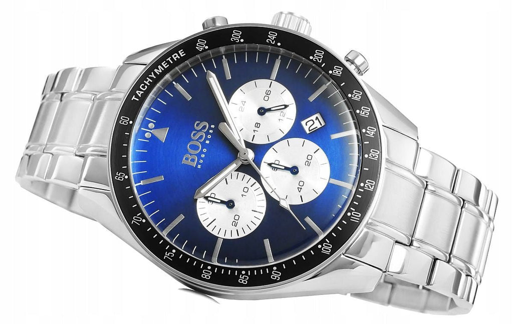 Hugo Boss Chronograph Blue Dial Silver Steel Strap Watch for Men - 1513630 Buy Now By Hugo Boss