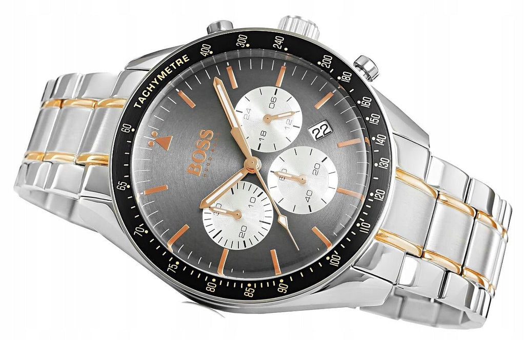 Hugo Boss Trophy Chronograph Grey Dial Silver Steel Strap Watch for Men - 1513634 Buy Now By Hugo Boss