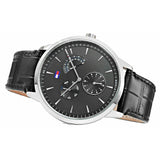 Tommy Hilfiger Brad Chronograph Black Dial Black Leather Strap Watch For Men - 1710391 Buy Now By Tommy Hilfiger