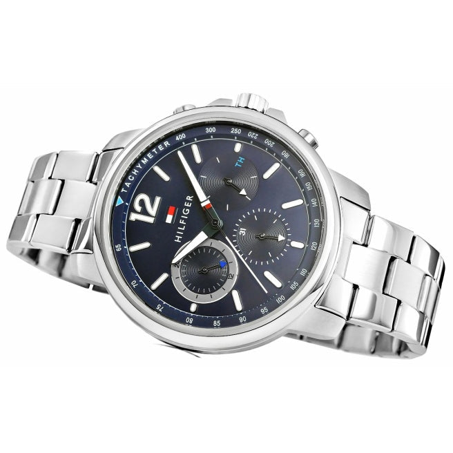 Tommy Hilfiger London Chronograph Quartz Blue Dial Silver Steel Strap Watch for Men - 1791534 Buy Now By Tommy Hilfiger