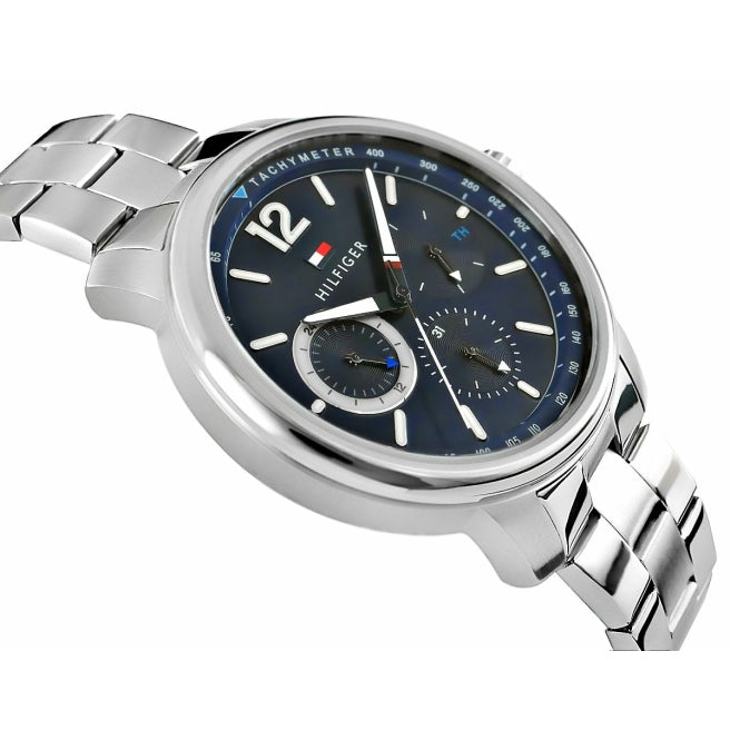 Tommy Hilfiger London Chronograph Quartz Blue Dial Silver Steel Strap Watch for Men - 1791534 Buy Now By Tommy Hilfiger
