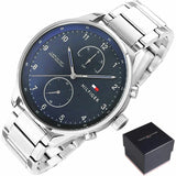 Tommy Hilfiger Chase Multifunction Blue Dial Silver Steel Strap Watch for Men - 1791575 Buy Now By Tommy Hilfiger