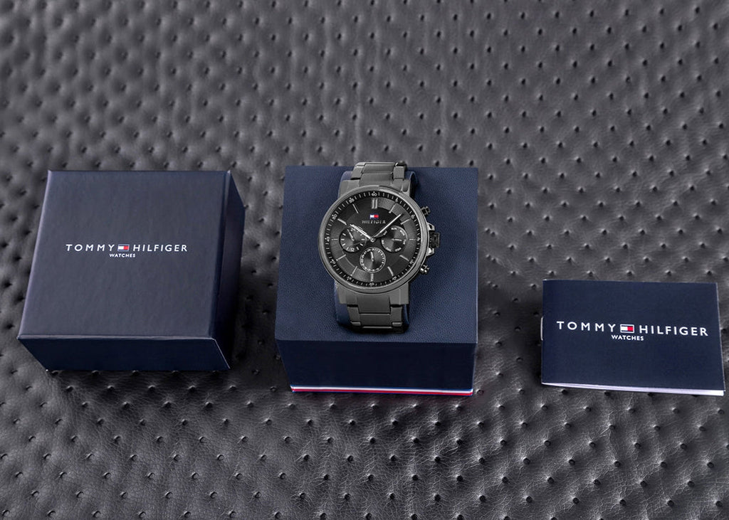 Tommy Hilfiger Tyson Chronograph Black Dial Black Steel Strap Watch For Men - 1710590 Buy Now By Tommy Hilfiger