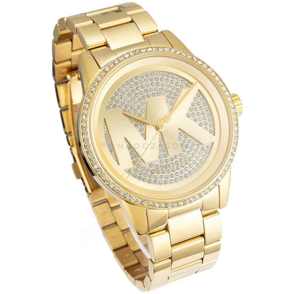 Michael Kors Ritz Pave Crystals Gold Dial Gold Steel Strap Watch for Women - MK6862 Buy Now By Michael Kors