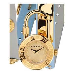 Versace Medusa Lock Icon Quartz White Dial Blue Leather Strap Watch for Women - VEDW00419 Buy Now By Versace