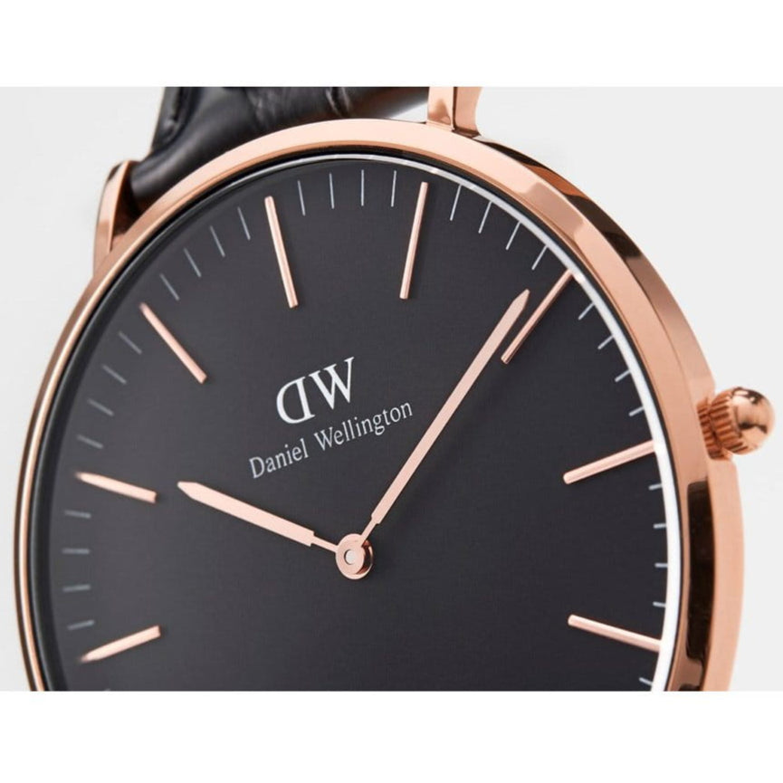 Daniel Wellington Classic Sheffield Black Dial Black Leather Strap Watch For Women - DW00100139 Buy Now By Daniel Wellington