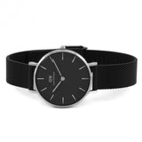 Daniel Wellington Petite Ashfield Black Dial Black Mesh Strap Watch For Women - DW00100308 Buy Now By Daniel Wellington