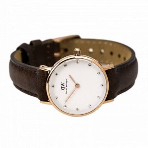 Daniel Wellington Classy Bristol White Dial Brown Leather Strap Watch For Women - DW00100062 Buy Now By Daniel Wellington