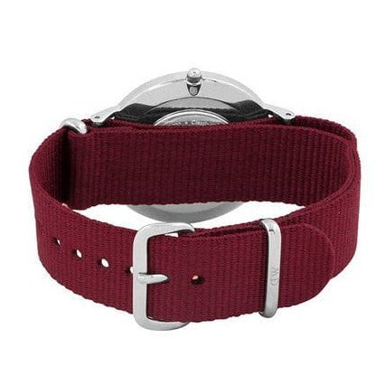 Daniel Wellington Classic Roselyn Black Dial Maroon Nylon Strap Watch For Women - DW00100274 Buy Now By Daniel Wellington