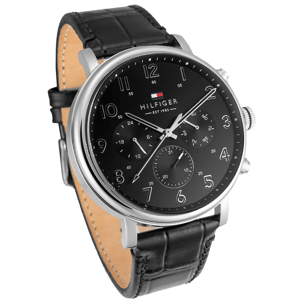 Tommy Hilfiger Daniel Black Dial Black Leather Strap Watch for Men - 1710381 Buy Now By Tommy Hilfiger
