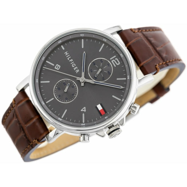 Tommy Hilfiger Daniel Grey Dial Brown Leather Strap Watch for Men - 1710416 Buy Now By Tommy Hilfiger