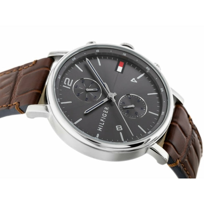 Tommy Hilfiger Daniel Grey Dial Brown Leather Strap Watch for Men - 1710416 Buy Now By Tommy Hilfiger