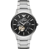 Emporio Armani Meccanico Automatic Black Dial Silver Steel Strap Watch For Men - AR60055 Buy Now By Emporio Armani