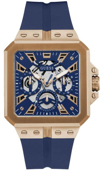 Guess Leo Chronograph Blue Dial Blue Silicone Strap Watch For Men - GW0637G3 Buy Now By Guess