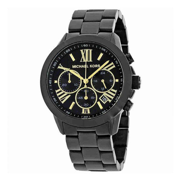 Michael Kors Brecken Chronograph Black Dial Black Steel Strap Watch for Women - MK6302 Buy Now By Michael Kors