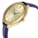 Michael Kors Runway Quartz Gold Dial Blue Leather Strap Watch For Women - MK2285 Buy Now By Michael Kors