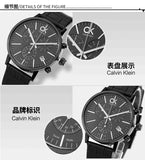 Calvin Klein Post Minimal Chronograph Black Dial Black Leather Strap Watch for Men - K7627401 Buy Now By Calvin Klein