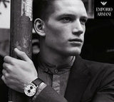 Emporio Armani Gianni White Dial Black Leather Strap Watch For Men - AR0385 Buy Now By Emporio Armani