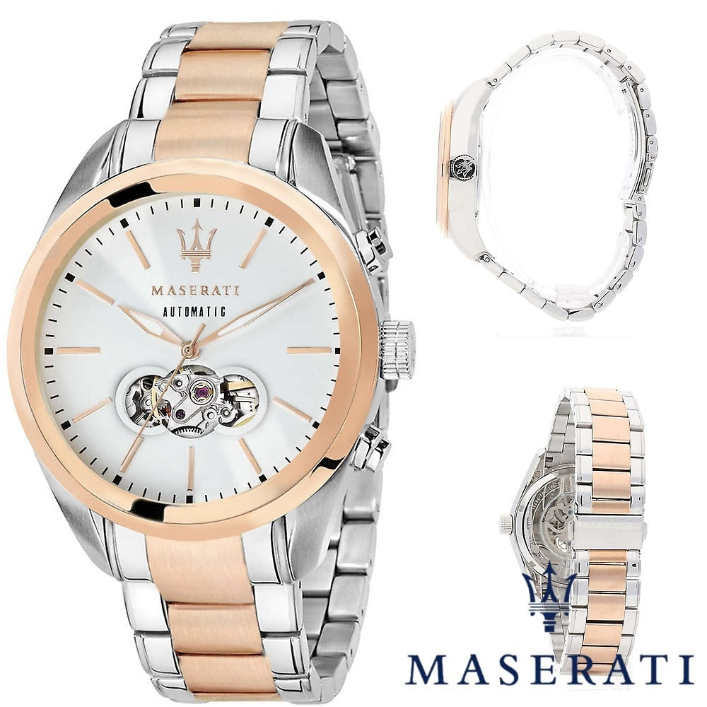 Maserati Traguardo Automatic White Dial Two Tone Steel Strap Watch For Men - R8823112001 Buy Now By Maserati