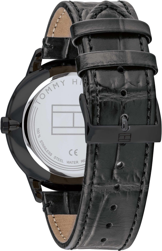 Tommy Hilfiger Brad Chronograph Quartz Grey Dial Grey Leather Strap Watch For Men - 1710388 Buy Now By Tommy Hilfiger