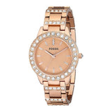 Fossil Jesse Crystal Rose Gold Dial Rose Gold Steel Strap Watch for Women - ES3020 Buy Now By Fossil