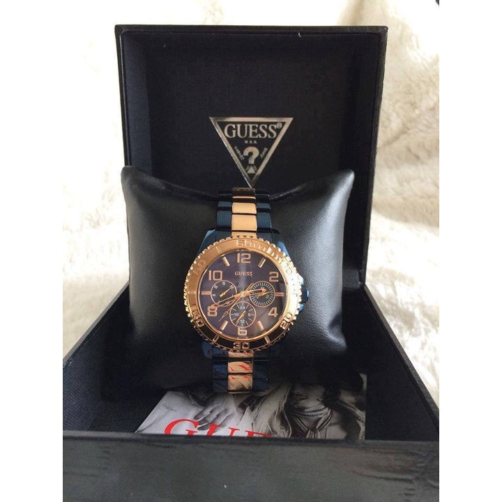 Guess BFF Multifunction Blue Dial Two Tone Steel Strap Watch for Women - W0231L6 Buy Now By Guess
