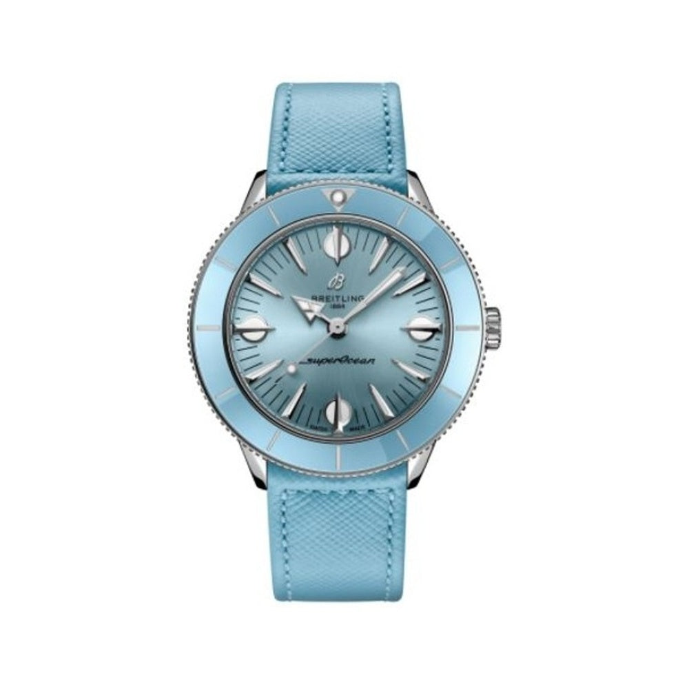 Breitling Superocean Heritage '57 Pastel Paradise Blue Dial Blue Leather Strap Watch for Women - A10340161C1X1 Buy Now By Breitling