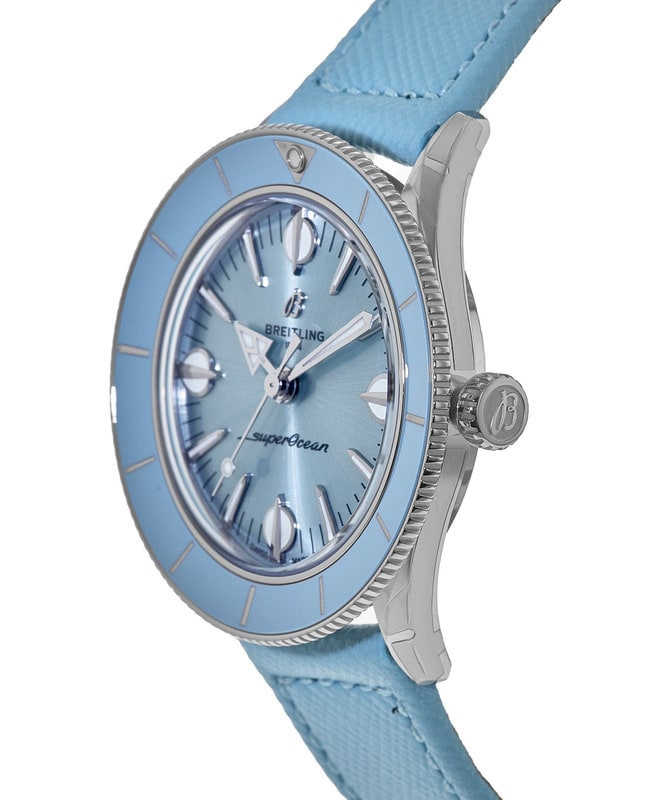 Breitling Superocean Heritage '57 Pastel Paradise Blue Dial Blue Leather Strap Watch for Women - A10340161C1X1 Buy Now By Breitling