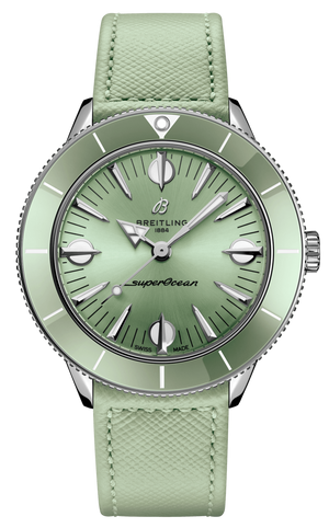 Breitling Superocean Heritage '57 Pastel Paradise Green Dial Green Leather Strap Watch for Women - A10340361L1X1 Buy Now By Breitling