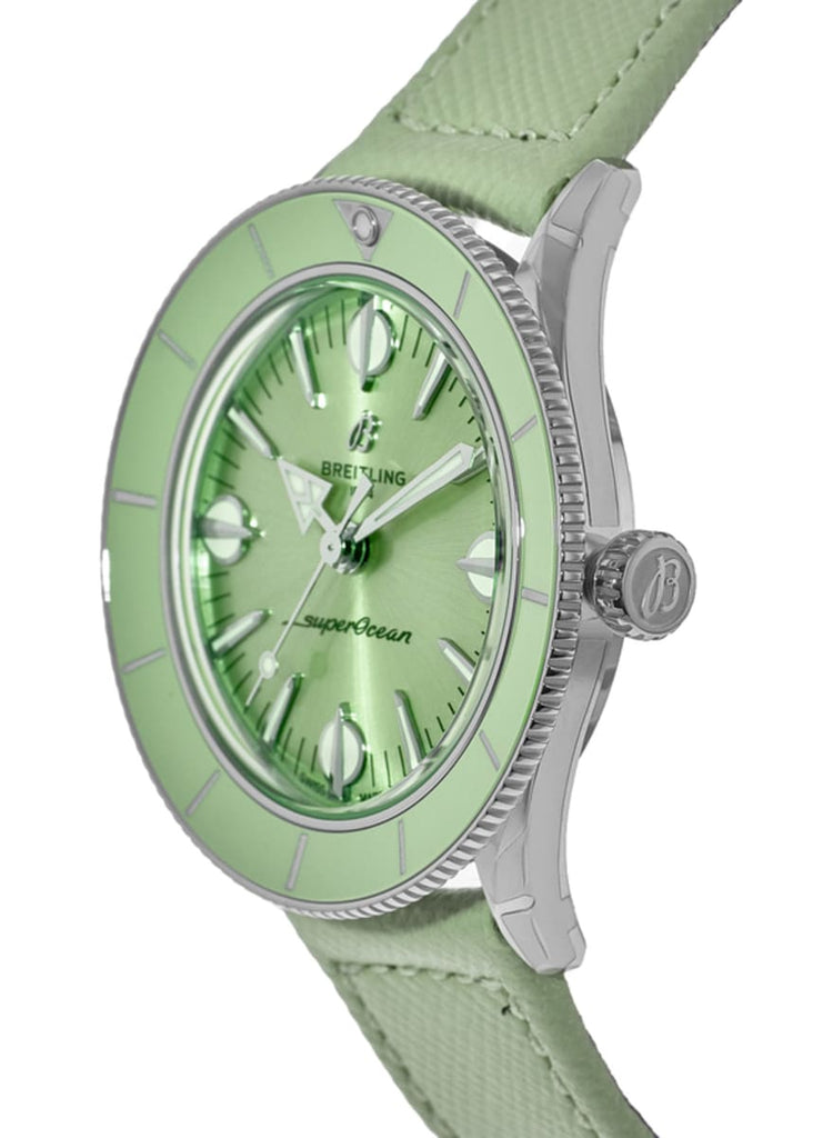 Breitling Superocean Heritage '57 Pastel Paradise Green Dial Green Leather Strap Watch for Women - A10340361L1X1 Buy Now By Breitling