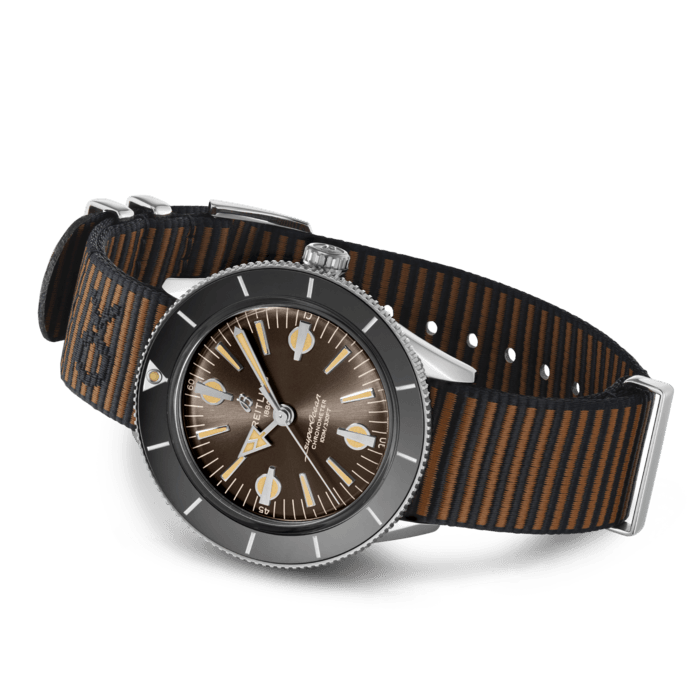 Breitling Superocean Heritage '57 Outerknown Brown Dial Brown NATO Strap Watch for Men - A103703A1Q1W1 Buy Now By Breitling