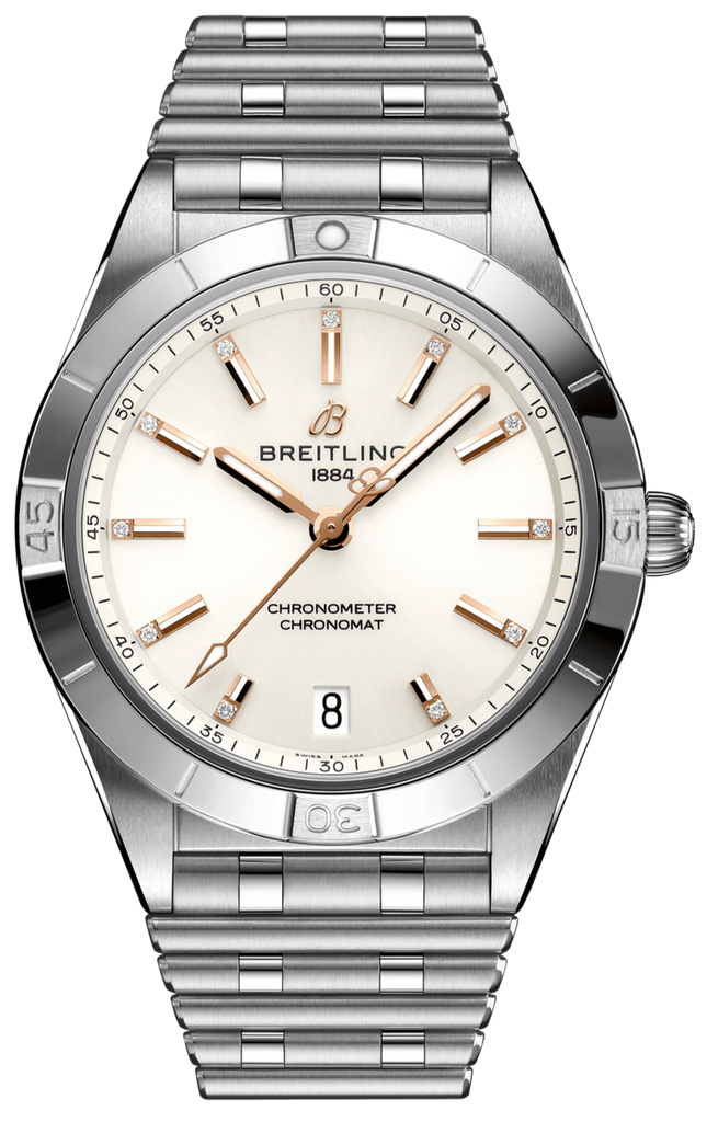 Breitling Chronomat Automatic 36 White Dial Silver Steel Strap Watch for Women - A10380101A2A1 Buy Now By Breitling